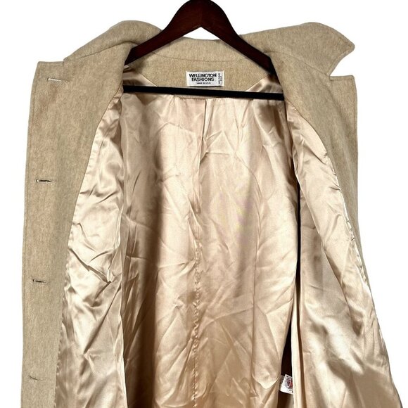 Vintage Wellington Fashions 80% Wool Women’s Tan Peacoat Size XL - Picture 3 of 6